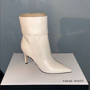 Nine West Elegant Cream Ankle Booties